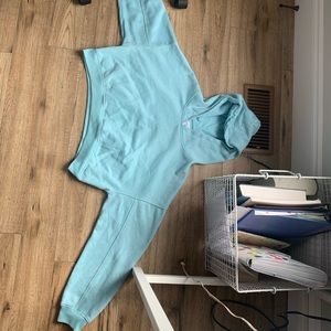 Light blue cropped hoodie